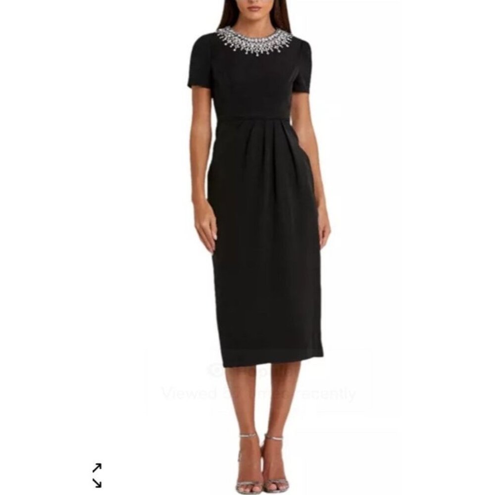 Mac Duggal Black Midi Dress with Elegant Design